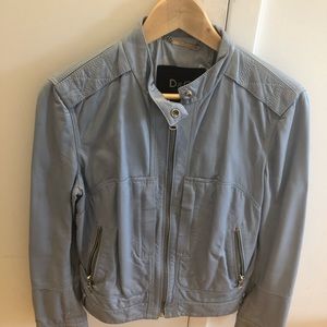 D&G leather jacket in baby blue